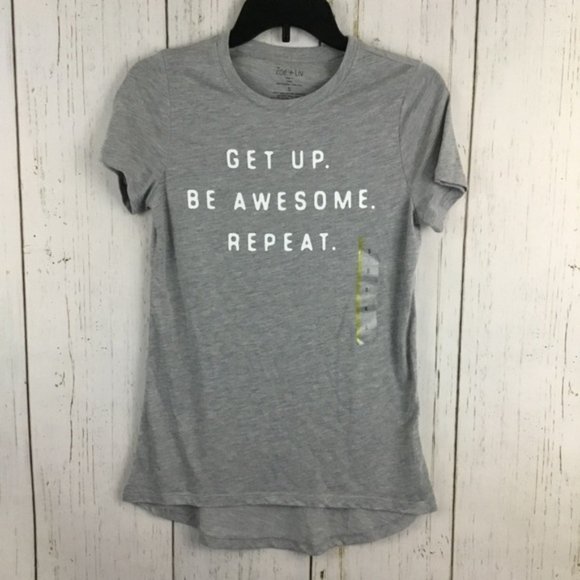 Zoe & Liv Gray Short Sleeve Top - Picture 1 of 5